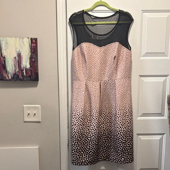 Enfocus Studio Pink and Black Ombre Polka Dot Dress - Picture 1 of 7